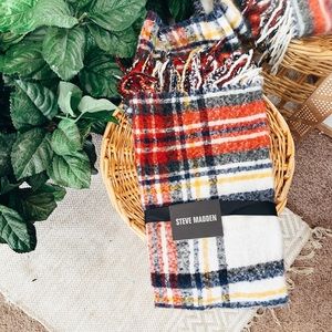NWT Steve Madden multicolor plaid scarf